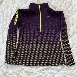 Under Armour Purple and Neon Yellow Performance Top